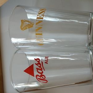 Price Reduced Guinness & Bass Ale Traditional Barware Pints
